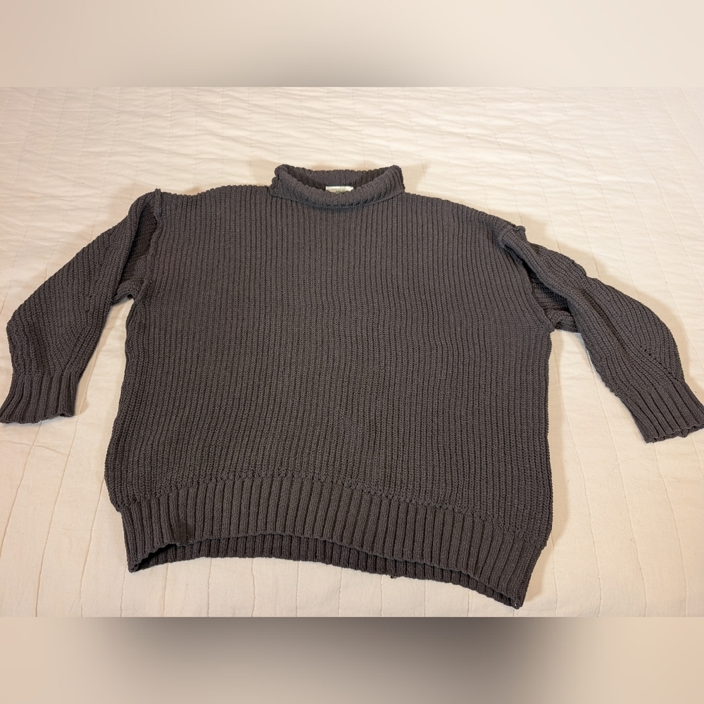 Aerie Oversized Chocolate Brown Knit Sweater, Women's Size XS - Picture 2 of 8